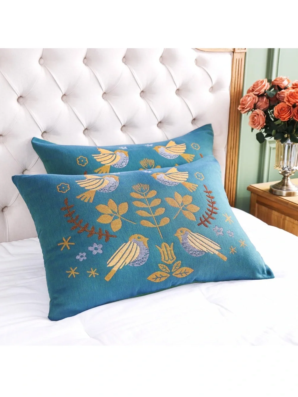 1000 TC Pillowcases Set of 2-100% Organic Washed Cotton 20